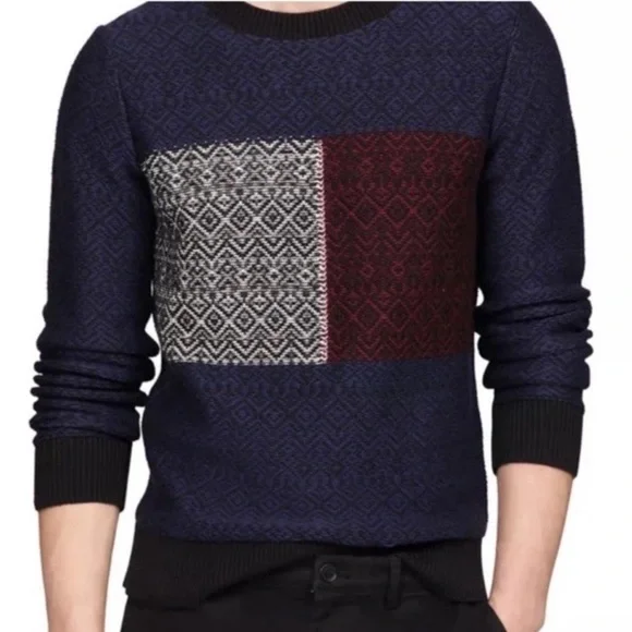 Tommy Hilfiger Men’s Medium Jacquard Fair Isle Sweater – NWT - Picture 2 of 10